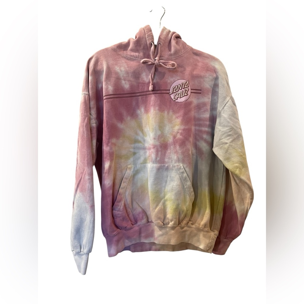 Santa Cruz Women’s Skateboards Skate Hoodie Sweatshirt Pastel Tie Dye Size Large